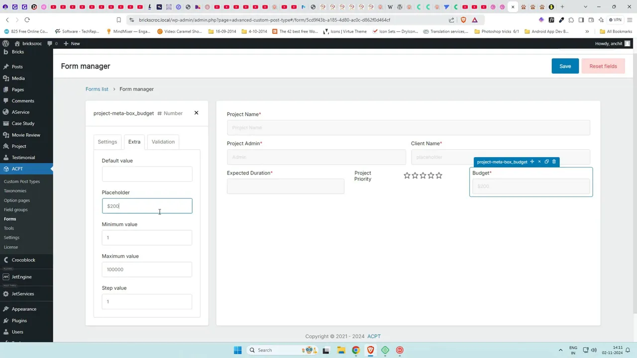 Setting placeholder values and using validation to improve front-end form quality