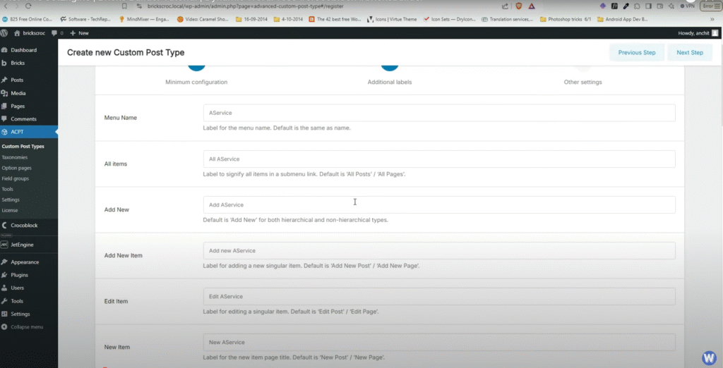 ACPT Custom Post Type Screenshot