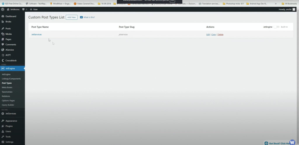 JetServices Post Type Using JetEngine