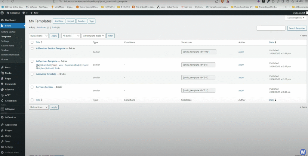 JetServices Bricks Template Listing