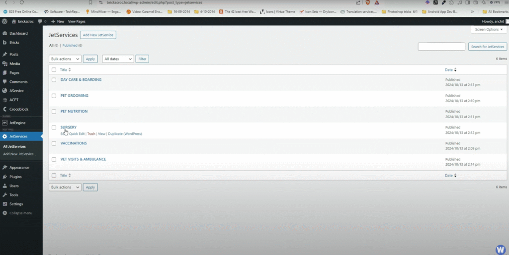 JetServices Custom Post Type Dummy Content