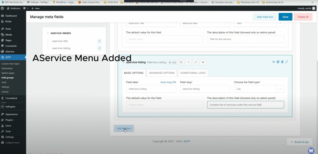 Field Groups to contain Fields