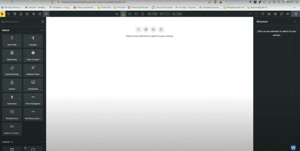 Edit with Bricks Page